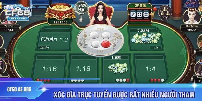 Xóc Đĩa trực tuyến được rất nhiều người tham gia